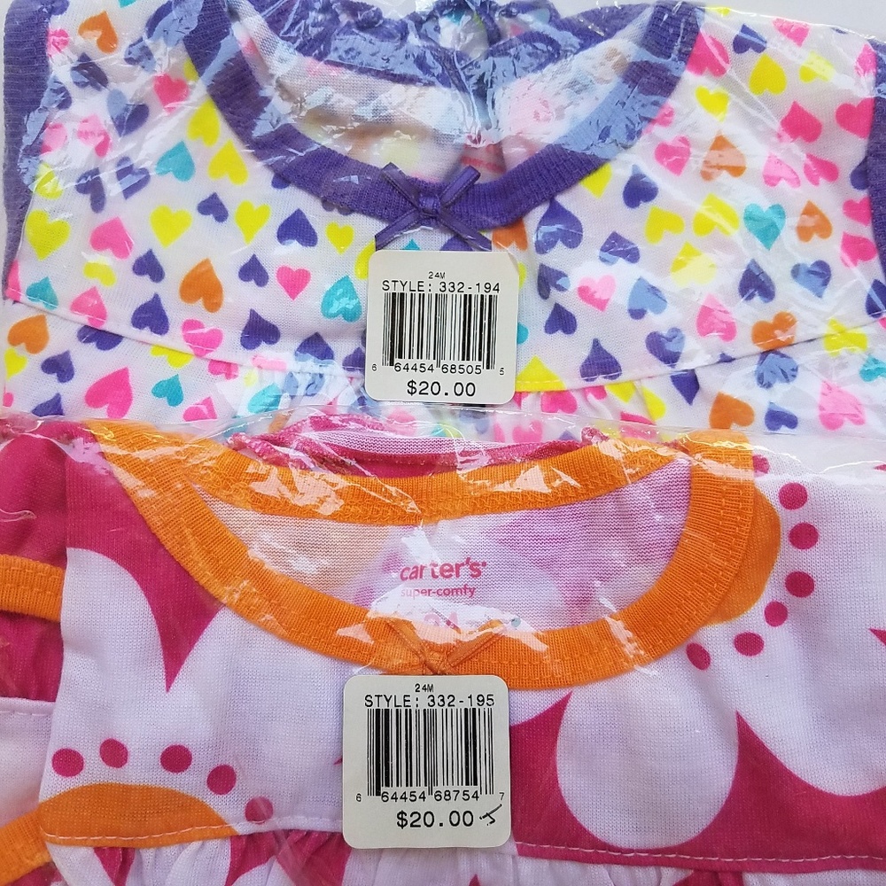 Carter's Baby Girls Legging Pajama Set Sleepwear PJ Lot Size 18 Months New - Picture 2 of 7